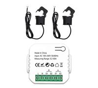 Cpolebev ZigBee 2 Channel Energy Meter Bidirectional with Current Sensor Tuya Smart Monitor Power 80A 110V/240V Gateway Required