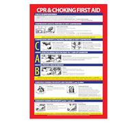 CPR and Choking Poster - Laminated 12" x 18" - Secretly Maneuver and First Aid Safety Sign for Restaurants, School, Nurse, Workplace