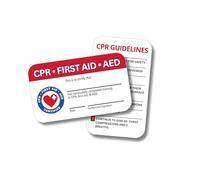 CPR and First Aid AED Certification Cards 2.25" x 3.5" Plastic Wallet Size Quick Start Guide Fill In Name Training Certificate Pack of 5