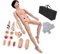 CPR Dummy Patient Care Full Body Mannequin with 24 Item Basic Nursing Operations and Interchangeable Genitals for Medical Science Teaching Tool
