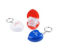 CPR Face Shields 5 Pcs CPR Mask Keychain Ring with One-Way Valve Breathing Barrier CPR Resuscitation Face Mask Keychain Ring Pouch for First Aid Cardiac Resuscitation Training (White)