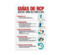 CPR Guidelines Adults And Children 8 Plus Years Dial 911 30 Compressions Open Airway Spanish Metal Warning Sign, Caution Security Poster for Road Street Home Business 12×8 Inches