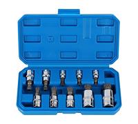 CPROSP 10-Piece Multi-Tooth Nut Set 1/2 inch, 1/4 inch, 3/8 inch, Inner Multi-Tooth Socket M4 M5 M6 M8 M10 M12 M14 M16 M18 with Storage Box Red