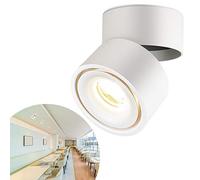 CPROSP 10W Ceiling Spotlight Indoor Rotatable, COB LED Chip, 10 * 10 CM, Natural White 4000 K, White, Lamp for Kitchen, Living Room