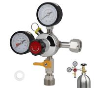 CPROSP CO2 Pressure Reducer, Regulator Barrel Regulator Gas Cylinder with Double Pressure Gauge W21.8 for Beer Machine, Regulator of Gas Cylinder CO2 Gas Regulator, Beer Production