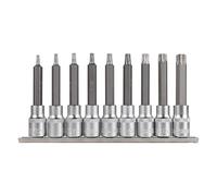 CPROSP Torx Socket Set 1/2 Inch (12.5 mm), Torx Socket Spanner Set CV Steel 100 mm, Socket Spanner with Attachment Rail, T20, T25, T27, T30, T40, T45, T50, T55, T60
