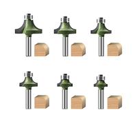 CPRSOP 6-Piece Round Cutter 8 mm, Shank Round with Ball Bearing, Rounding Cutter 8 mm Shank for Woodworking