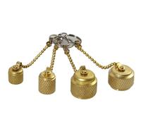 CPS AVCVAC - Brass Plugs for Vacuum Pump with Chain Kit; (1 unit) 1/4 ', 1/2', 3/8 'SAE