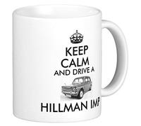 CPS DESIGNS Novelty Mug : Keep Calm and Drive A Hillman IMP : Fun Gift for Classic Rootes Group car Owner - Carry on Style Mugs - Mothers Fathers Day Christmas Birthday Gifts