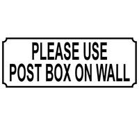 ~CPS~ PLEASE USE POST BOX ON WALL aluminium SIGN / NOTICE size 15cm x 6cm. Printed metal plaque - to show where mail hermes dpd home delivery ebay letters packets parcels deliveries should be left