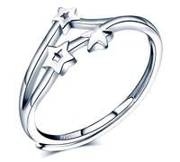 CPSLOVE Women's Girl's Ring, 925 Sterling Silver ring, Elegant Meteor ring, Star ring, Open ring, Adjustable ring size, Wedding Ring, Engagement Ring, Suitable Finger Circumference:48.5-57mm