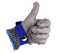 CPTDCL 316L Stainless Steel Mesh Cut Resistant Glove Kitchen Butcher Safety Working Glove Level 5 Protection (M)