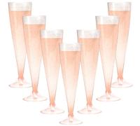 Cptoion 30 Pack Champagne Flutes, 5 OZ Rose Gold Glitter Plastic Glasses, Disposable Toasting Glasses for Parties, Mimosa Bar, Events, Wedding and Party Supplies