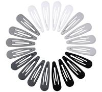 Cptots Small Hair Barrettes For Women No Slips Metal Snap Clips For Thin And Fine Hair,Black Gray White,20 PCS,1.97 x 0.5 Inches.