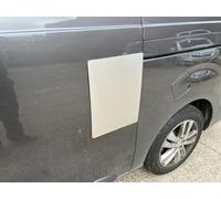 CPTV9-NSL-OSL-EXT-003-BR Brushed stainless Large Repair / security shield set for the Citroen Dispatch, Peugeot Expert, Toyota Proace, Vauxhall Vivaro and Fiat Scudo vans - twin side loading doors.