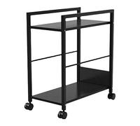 CPU Bracket 2-Tier PC Tower Stand with Locking Caster Wheels, Mobile CPU Stand with Storage, Metal Frame, Rolling PC Case Holder for Home Office CPU Support