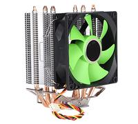 CPU Cooler, 4 Heatpipes 90mm 3pin Noiseless Green Fan Blades Fans Fast Efficient Computer Cooling Fan CPU Heat Dissipation Equipment, for Intel LGA 775, for Core2DUO, for Celeronp (single fan)