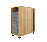 CPU Holder Stand Cpu Stand Double-layer Mobile Pc Host Tower Bracket Office Desk Side Host Rack Home Heavy-duty Office Host Chassis Storage Cabinet with Wheels PC Tower Stand (Color : Grey)
