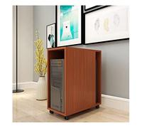 CPU Holder Stand Cpu Stand Double-layer Mobile Pc Host Tower Bracket Office Desk Side Host Rack Home Heavy-duty Office Host Chassis Storage Cabinet with Wheels PC Tower Stand (Color : Gold)