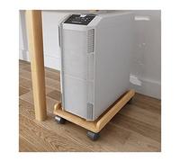 CPU Holder Stand Mobile PC Tower Stand Under Desk, Wooden CPU Stand Holder Cart, Rolling PC Case Floor Stand with 4 Caster Wheels Fit Most PC Case PC Tower Stand (Color : Natural)