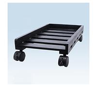 CPU Holder Stand Wooden CPU Holder PC Case Tower Stand with Locking Caster Wheels CPU Host Floor Stand with Protective Baffle and Bottom Hollow Design PC Tower Stand (Color : Black)