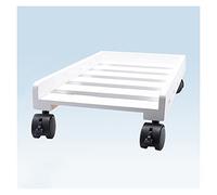 CPU Holder Stand Wooden CPU Holder PC Case Tower Stand with Locking Caster Wheels CPU Host Floor Stand with Protective Baffle and Bottom Hollow Design PC Tower Stand (Color : Blanc)