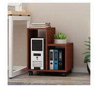CPU Holder Stand Wooden CPU Holder Storage Rack under the Desk Desktop CPU Case Rolling Stand Removable PC Host Floor Stand with 4 Caster Wheels PC Tower Stand (Color : Bruin)