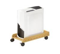 CPU Stand CPU Stand PC Cart PC Tower Desktop Case, Mobile Cart Holder with Locking Caster Wheels Simple Chassis Bracket Stand Computer Tower Stand(Natural)