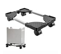 CPU Stand Mobile CPU Holder Stand, Floor CPU Rolling Stand Adjustable PC Tower Stand Mobile PC Cart Holder with Locking Caster Wheels - Black Computer Tower Stand