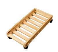 CPU Stand Mobile PC Mount Holder Solid Wood Computer Tower Floor Stand Computer Host Carrier Computer Caddy Pallet Desktop ATX Case Rolling On Wheel w/Ventilation (2 Colors)