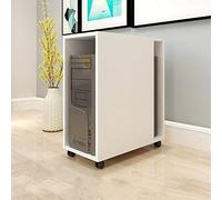 CPU Stand Portable CPU Holde Removable Desktop CPU Host Bracket Multipurpose CPU Case Stand Rolling Cart CPU Floor Stand with 4 Caster Rolling Wheels, 5 Colors Mobile CPU Stand ( Color : White )