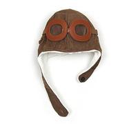 CPUK Cool Kids Toddler Infant Child Kids Pilot Aviator Novelty Gift Fun Fleece Soft Warm Beenie AIR Force Kid HAT Cap Warm Earmuffs by consumerproducts-UK Brown