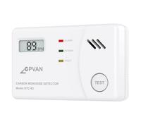 CPVAN Carbon Monoxide Detector with 10 Year Sensor, CO Detector with Replaceable Battery and Digital Display and Test Button, European Standard EN50291, 1 Piece