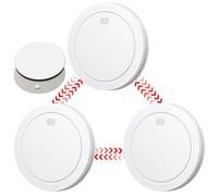 CPVAN Wireless Interlinked Smoke Alarms with 10 Years Battery Life, Smoke Alarms for Home, Linked Smoke Detector, EN14604, CE Certified, Low-Battery Alert, FSI-3001. 3 Pack