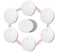 CPVAN Wireless Interlinked Smoke Alarms with 10 Years Battery Life, Smoke Alarms for Home, Linked Smoke Detector, EN14604, CE Certified, Low-Battery Alert, FSI-3001. 6 Pack