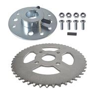 CPVNQMDG Steel Go Kart Sprocket Hub for 1" Bore 1/4" Keyway Hardware Kit with 420 Chain 50T Rear Drive Sprocket 4 Hole for Go Cart Mini Bike Silver Parts