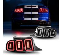 CPW Tail Lights Assembly Fit For Ford Mustang 2010 2011 2012 2013 2014, Full Functional Rear Brake Lamps Replacement, 1 Pair Driver & Passenger Side Taillights (Black Housing Clear Lens)
