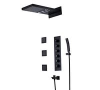 CPYGMXI Bathroom Shower System, Wall Mount Thermostatic Mixer Shower Set, Whith 3-Function Super Large Flow Top Spray Shower Give You The Perfect Spa