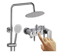 CPYGMXI Bathroom Shower Systems with Body Sprays and Tub Spout Rain Showerhead and Hand Combo Set Shower Faucet All Metal Strong Flow Concealed Shower System
