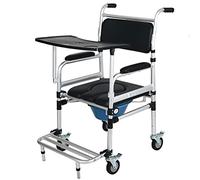 CPYGMXI Bedside Commode Seat Chair | Shower Wheelchair ble Toilet | Bathroom Anti-Slip Adjustable Legs | Wheeled Commod and Footrests