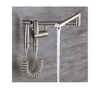 CPYGMXI Bidet Sprayer Faucet Set with Single Cold Water Wall Mount Brass Handheld Toilet Bidet Attachment Pressure Sprayer Single Handle Bidet Spray Set for Toilet Cleaning,Brushed Single Mode