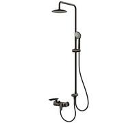 CPYGMXI Black Bathroom Shower System with Hot and Cold Water Single Handle Exposed Shower Combo Set Multifunction Shower Faucet Set with Shower Head, Handheld Shower, Bathtub Faucet