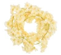 CPYGMXI Christmas Flower Garlands 6 pcs Champagne 180 cm,Christmas Garland,Artificial Xmas Wreath Front Door Hanging Garland for Fireplaces Stairs Home Decorated Christmas Ornament Decoration