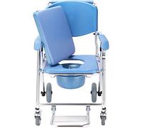 CPYGMXI Commode Mobile Chair, Foldable Toilet Wheelchair, Wheelchair Shower Transport Chair, over Toilet Wheelchair with Commode and Padded Seat Backrest Shower