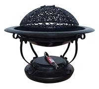 CPYGMXI Fire Pits Outdoor Wood Burning Fire Pits Round Iron Brazier Charcoal Heating,Multi-Functional Elegant Black Square Outdoor Garden and Patio Heater Fire Pit with Cover BBQ Cooking for Outside