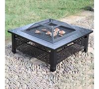 CPYGMXI Fire Pits Outdoor Wood Burning Outdoor Fire Pit, Multifunctional Garden Terrace Fire Bowl Heater,BBQ Grill Fire for Backyard Garden Camping Picnic with Cover BBQ Cooking for Outside Camping