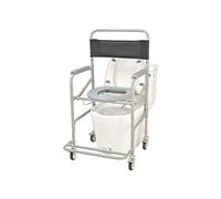 CPYGMXI Foldable Commode Chair Folding Toilet Chair,Bedside Commodes Chair,Rolling Bathroom Wheelchair Shower Chair with Armrests Backrest,Pregnant Women Elderly Lightweight Commode