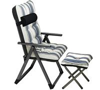 CPYGMXI Folding Lounge Chair Indoor, Cotton and Linen Fabric Lazy Chair with Armrest 6-Speed Adjustable Reclining Chair,Single Sleeper Sofa Chair,165° Angle Adjustment
