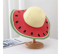 CPYGMXI Fruit Printed Straw Sun Hat Boys Girls Watermelon Pattern Sunshade Beach Hat Foldable Fisherman Caps