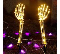 CPYGMXI Halloween Decorations, 2 Pack Skeleton Hand Arms Garden Lights, Hand Crawling Out of The Ground LED Lamp for Graveyard Décor, Garden, Yard, Indoor Outdoor Decor